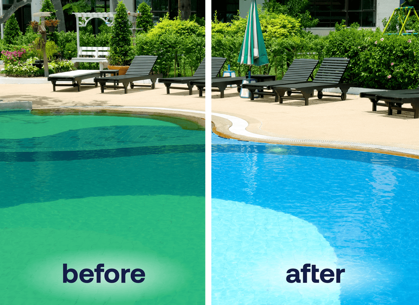 Green Pool treatment in houston, TX